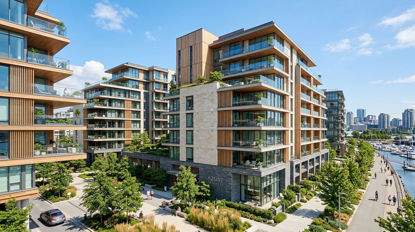 Complexo residencial de luxo com arquitetura contemporânea
